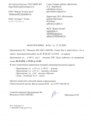 ОТКЛЮЧЕНИЕ ГВС